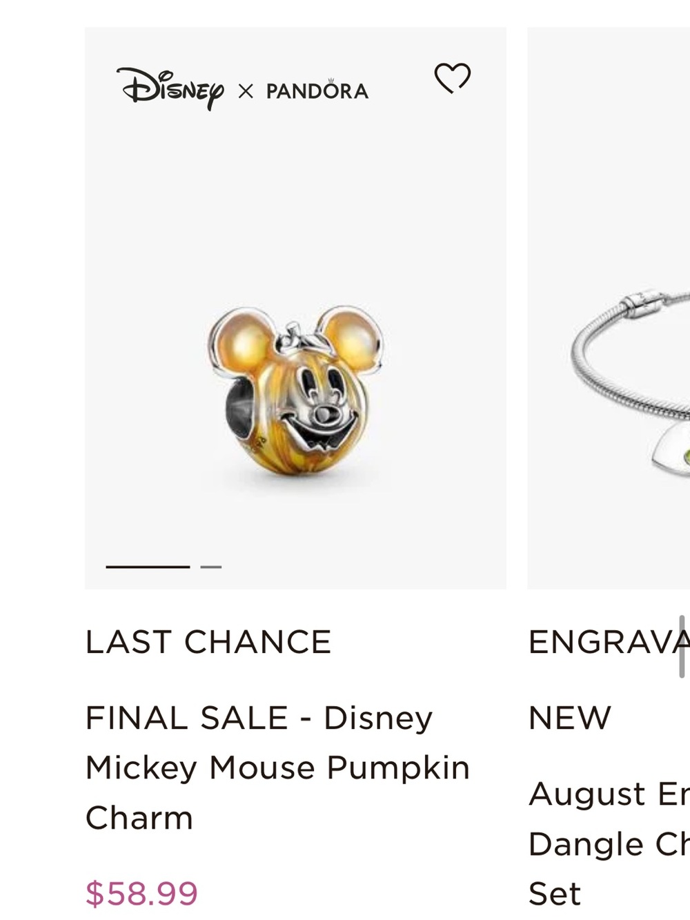 Pandora Mickey Mouse Pumpkin Charm - Yellow/Gold
